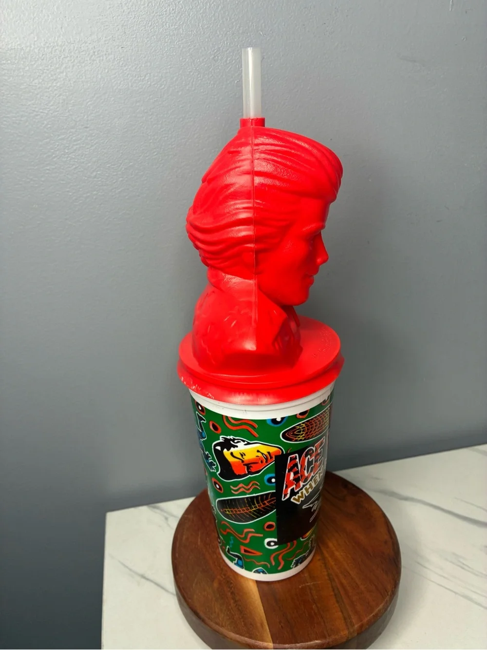 Ace Ventura Promotional Bust Cup with Straw 1990s Movie Collectible